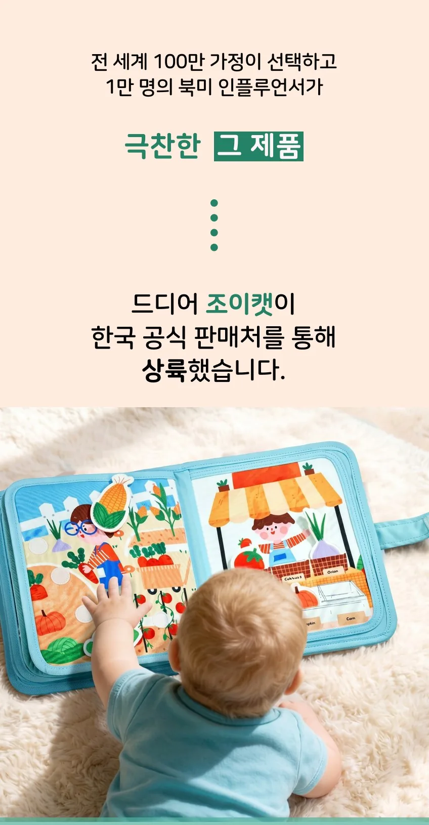 조이캣 비지북 몬테소리 유아 소근육발달 펠트 장난감 농장